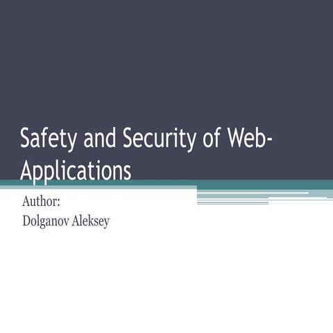 Safety and Security of Web-applications (Presentation) | PDF | Internet ...