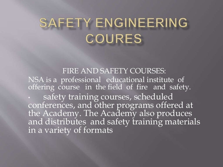 Safety Engineering Course Details – BDQQZJ