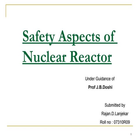 safety aspects of nuclear reactor