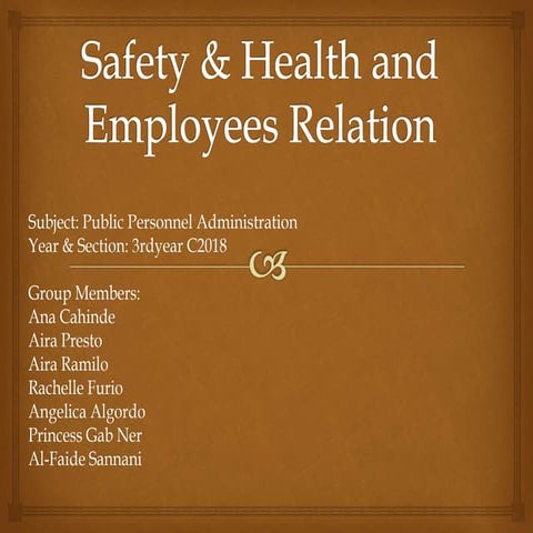 Safety & Health and Employee Relations