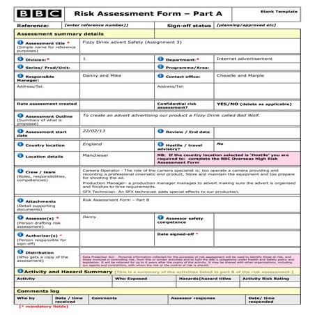 Safety risk assessment-form_dec09 | DOC