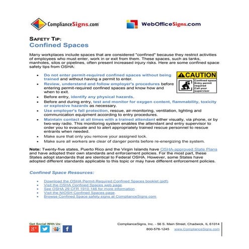 Safety Tip: Confined Spaces
