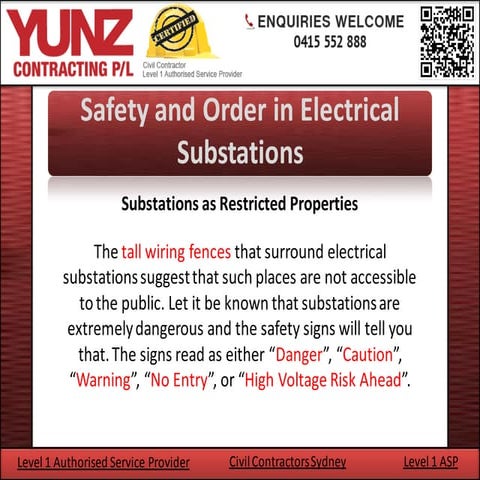 Safety and order in electrical substations