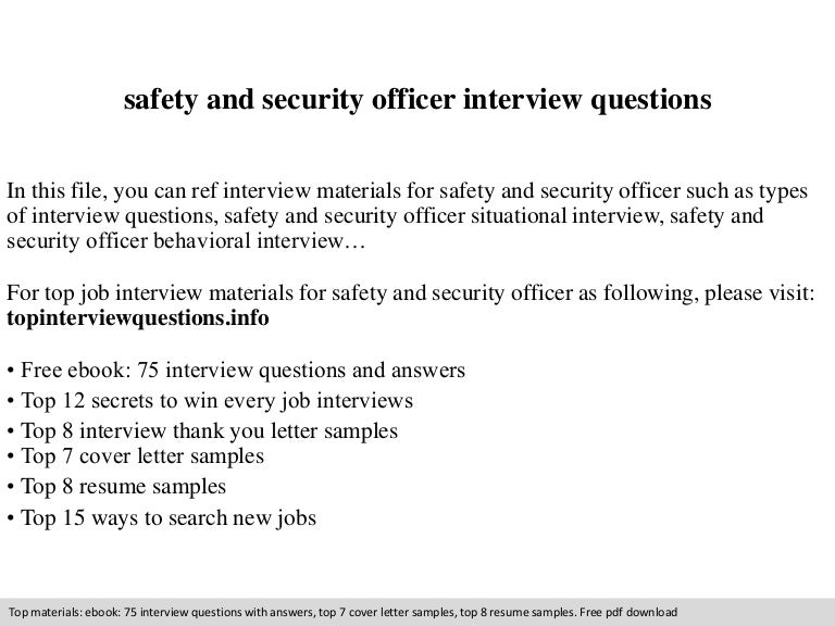 Safety and security officer interview questions