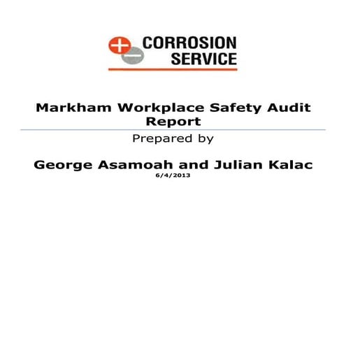 Workplace Safety Audit Report 