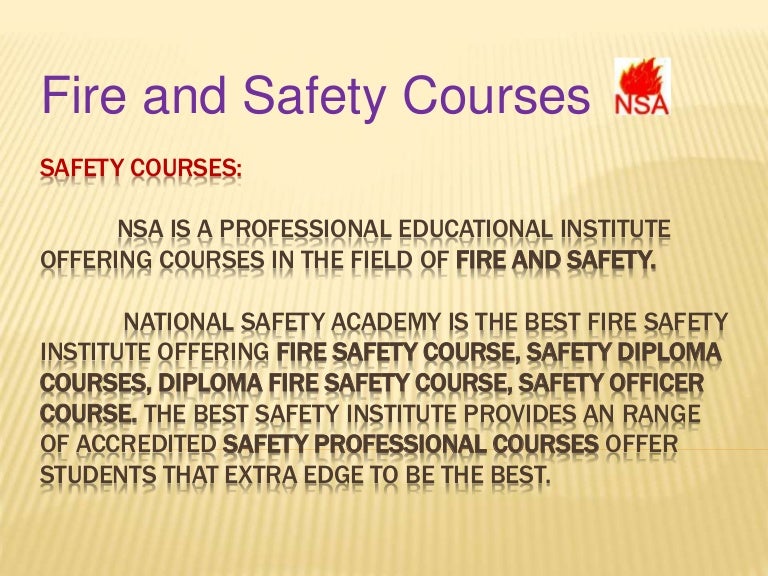 Safety courses