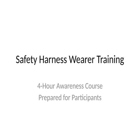 Safety harness - fall protection - Wessam Atif | PDF