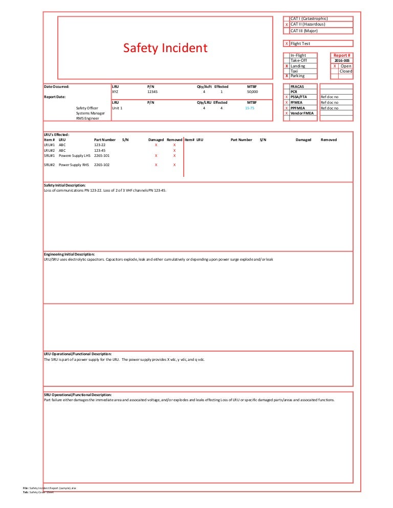 safety incident report sample health and safety incident report
