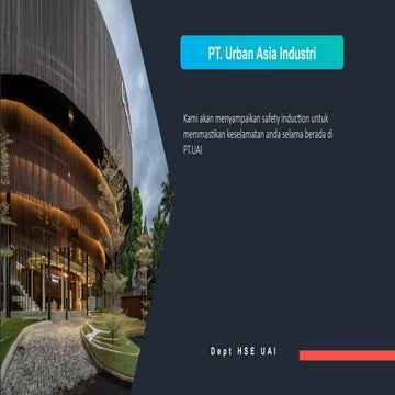 Materi Safety Induction PT.Urban Asia Industri