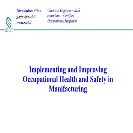 Safety in manufacturing | PDF
