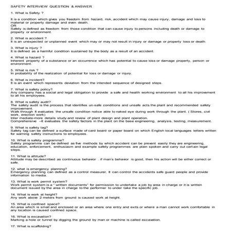 Safetyinterviewquestionanswer 160830071330