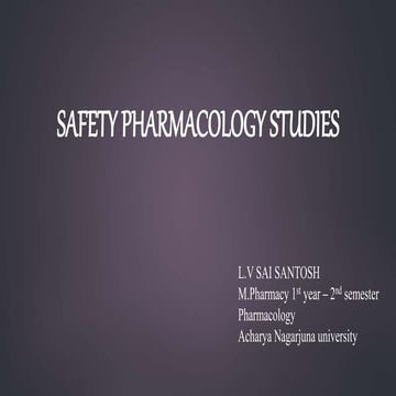 Safety pharmacology studies 