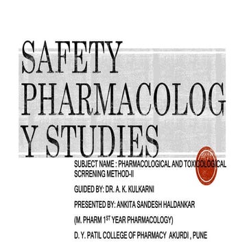 Safety pharmacology studies in drug development