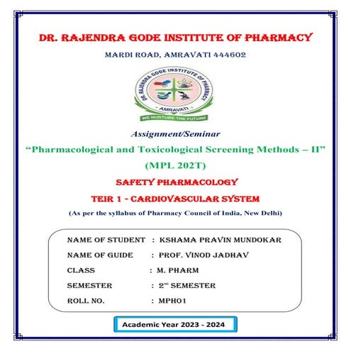 Safety Pharmacology Teir I - Cardiovascular System.pdf