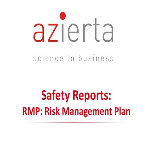 Safety reports rmp risk management plan pharmacovigilance