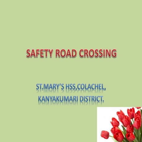ST.MARY's HSSchool,Kulachal ,Kanyakumari DT"Safety  road crossing"