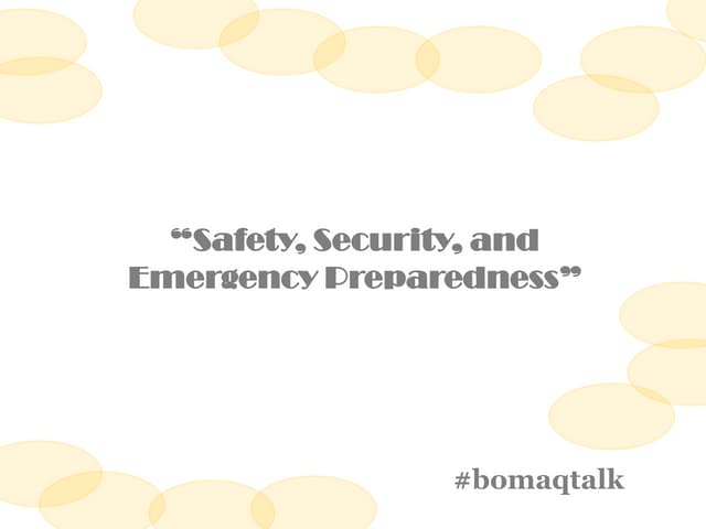 Safety Security Emergency Preparedness