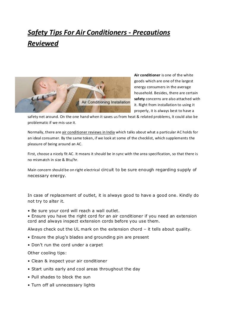 Safety tips for air conditioners precautions reviewed