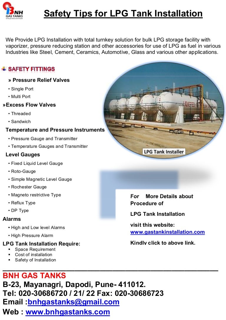 Safety tips for lpg tank installation