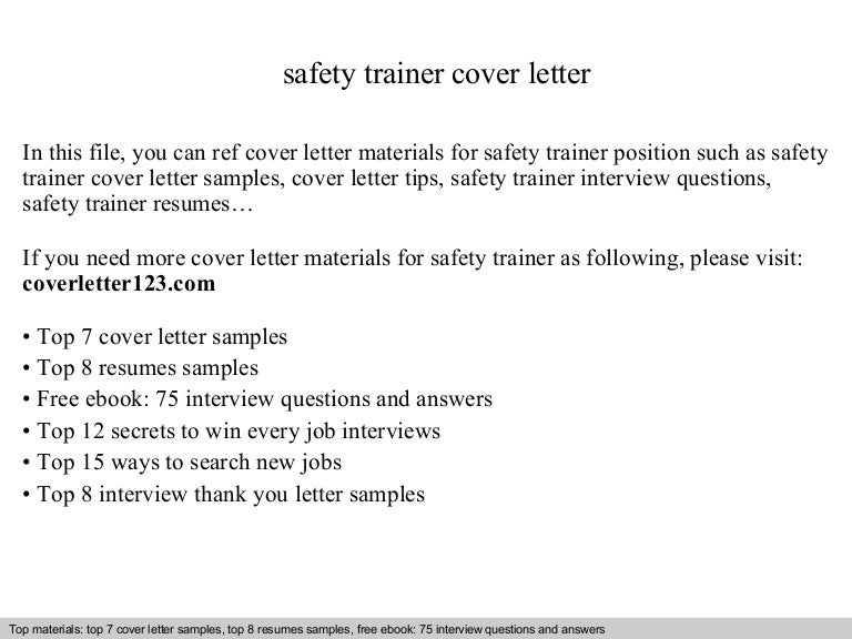 trainer cover letter