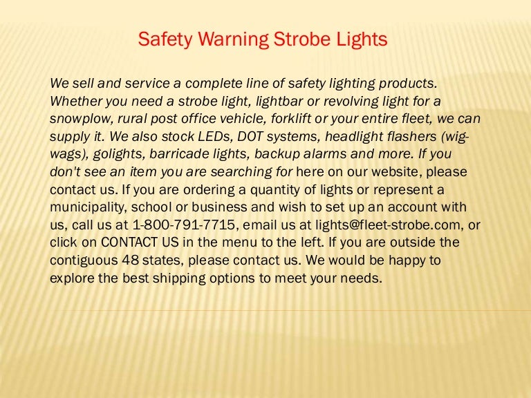 Safety Warning Strobe Lights