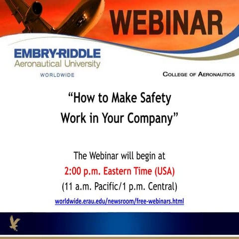 Safety webinar with mark friend
