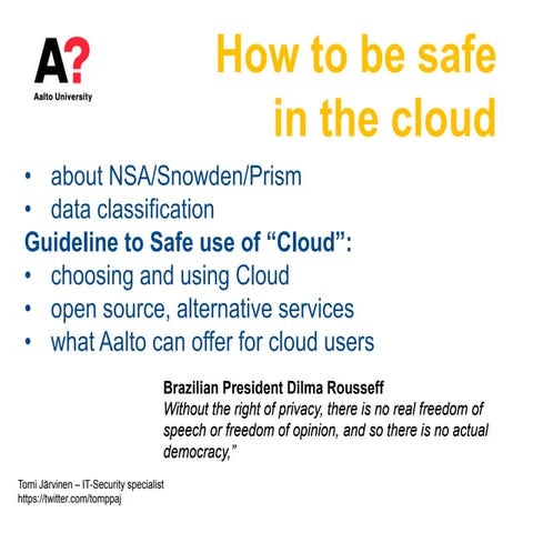 Safe use of cloud - alternative cloud