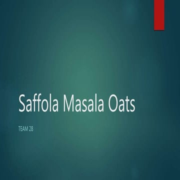 Saffola Chinese Masala Oats Case Study