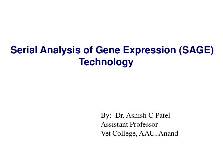 SAGE Serial Analysis of Gene Expression