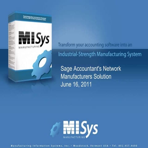 Sage Accountants Network MISys Manufacturing