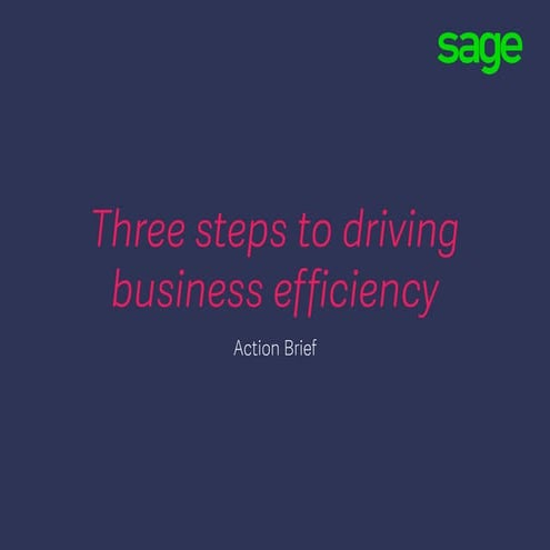 Sage action brief: Three steps to driving business efficiency