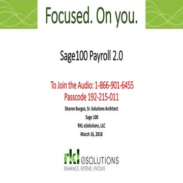 What’s new in Sage 100 Payroll 2.0