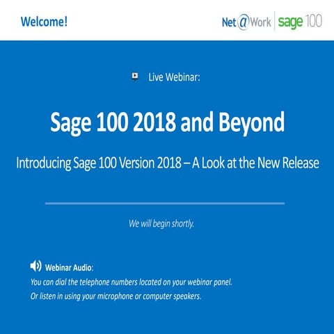 Sage 100 2018 and Beyond
