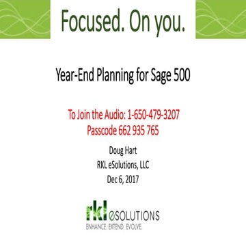 Sage 500 year end seminar 2017