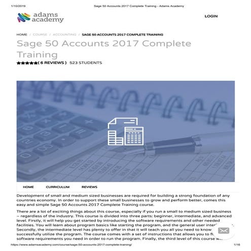 Sage 50 Accounts 2017 Complete Training - Adamsacademy