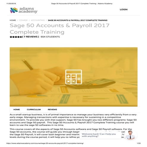 Sage 50 Accounts & Payroll 2017 Complete Training - Adams Academy