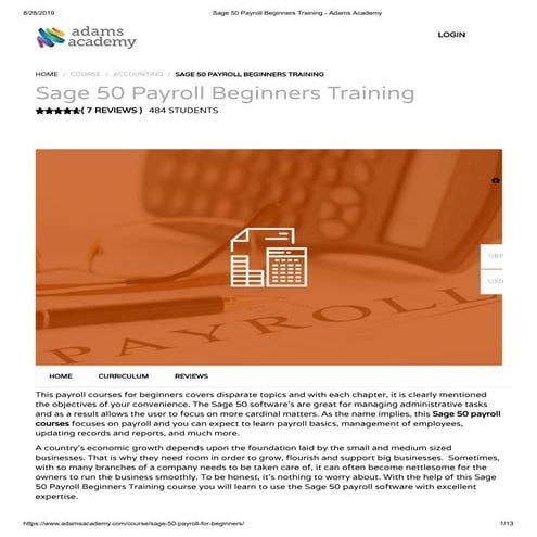 Sage 50 payroll beginners training