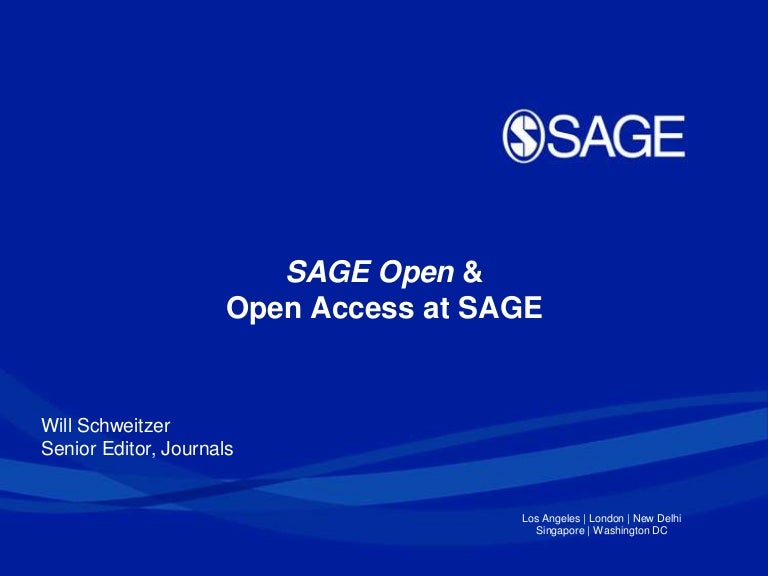 Sage Open and Open Access at SAGE
