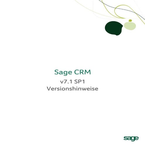 Sage CRM 7.1 Versionshinweise