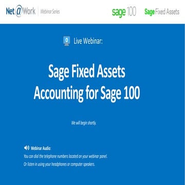 Sage Fixed Assets Accounting for Sage 100
