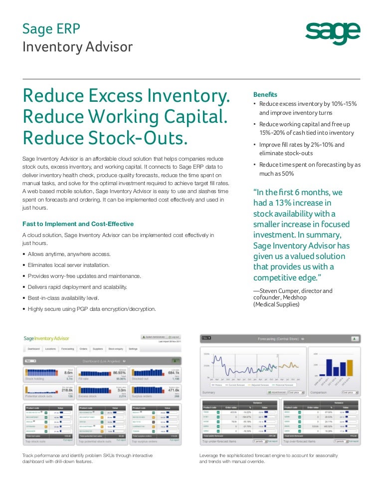 Sage inventory advisor