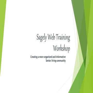Sagely training workshop | PPTX