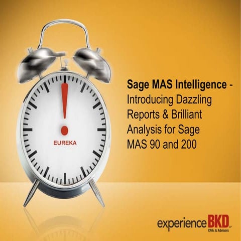 Sage MAS Intelligence for MAS 90 & MAS 200