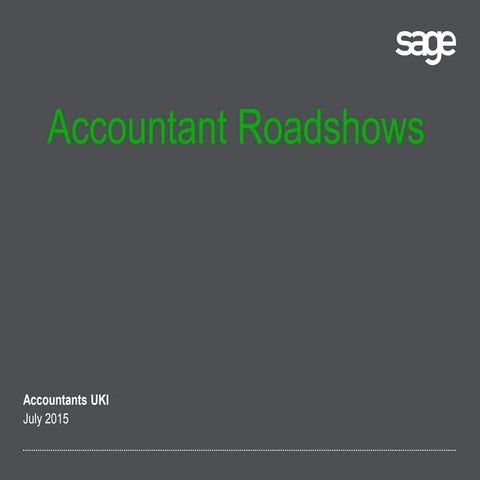 Working online with Sage | Sage Roadshows 2015