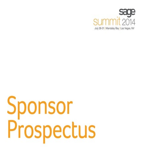 Sage Summit 2014 Exhibitor and Sponsor Information