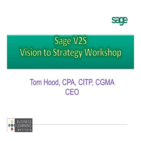 Sage V2W  Vision to Strategy Workshop