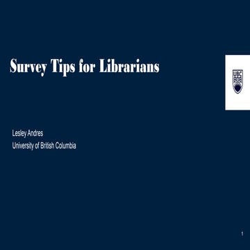 Survey Tips for Librarians