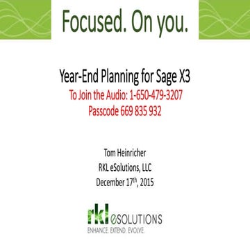 Sage X3 Year End seminar 2015