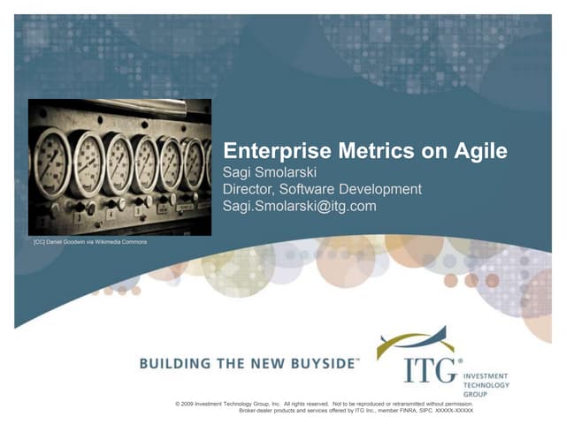 Sagi Smolarski ITG - Enterprise Metrics on Agile