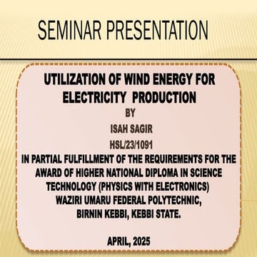 UTILIZATION OF WIND ENERGY FOR ELECTRICITY  PRODUCTION.pptx